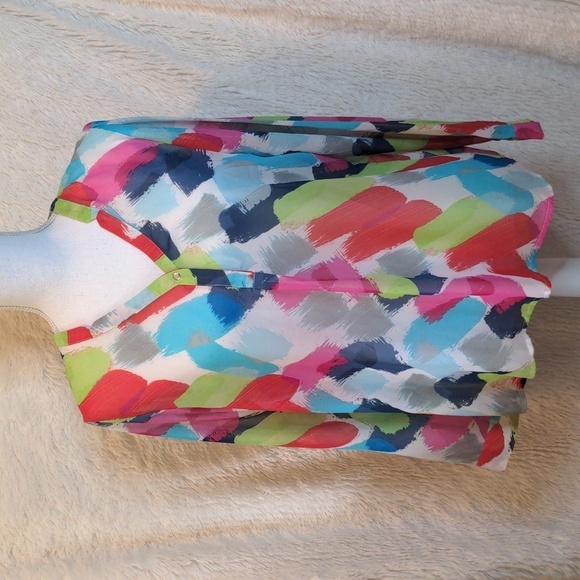 LIZ CLAIBORNE CAREER Classic Watercolor Sheer Blouse LP - Picture 1 of 16